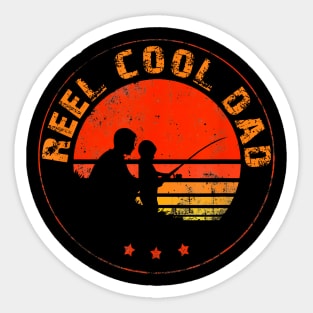 Reel Cool Dad Fishing Daddy Fathers Day Sticker